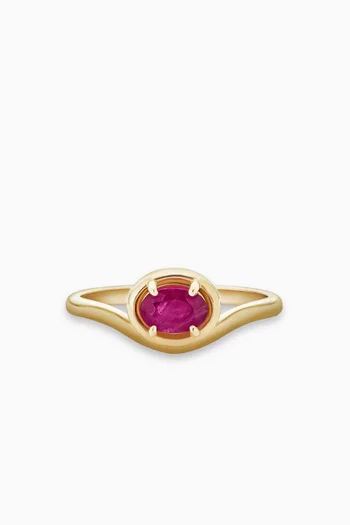 Oval Ruby Ring in 10kt Gold