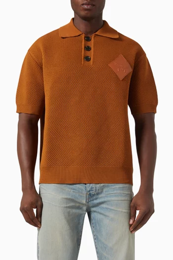 Logo-patch Knitted Polo Shirt