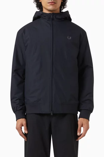 Padded Hooded Brentham Jacket in Nylon Twill