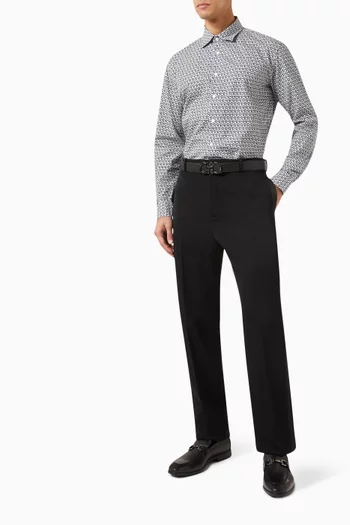 Gancini-print Sport Shirt in Cotton
