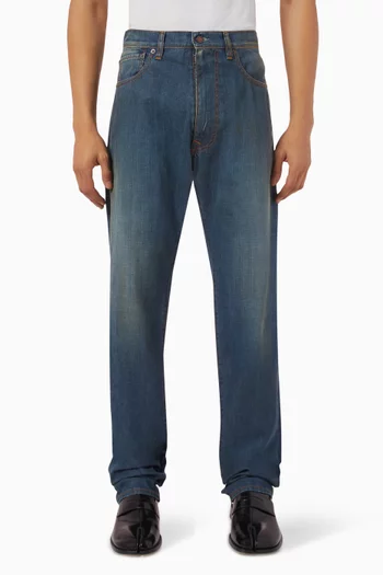 Americana Wash Turn-up Jeans in Denim