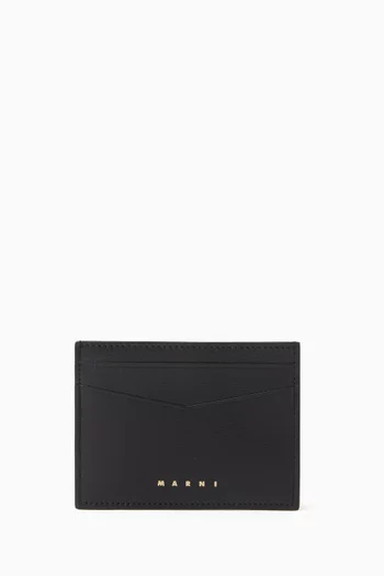 Logo Card Holder in Calf Leather