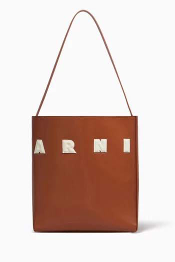 Small Museo Logo Tote Bag in Calf Leather