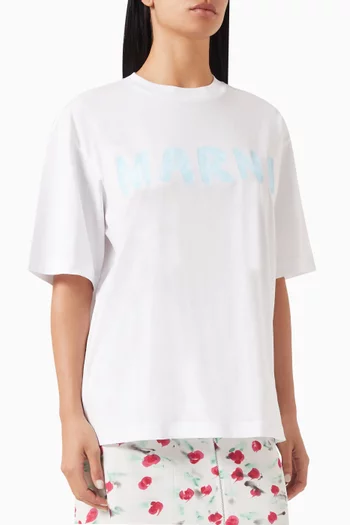 Brushstroke Logo-print T-shirt in Cotton