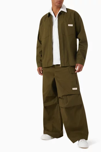 قميص بنمط جاكيت بسحّاب غابردين