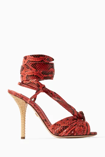 Lace-up 110 Sandals in Python Leather