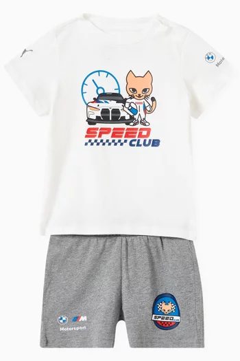 BMW M Motorsport T-shirt & Shorts Set in Cotton