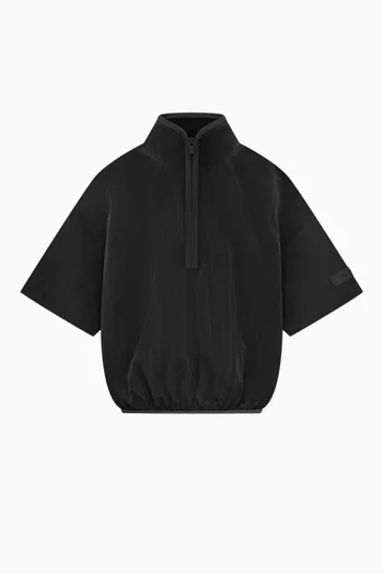 Half-zip Mockneck Shirt in Crinkle Nylon