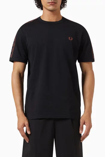 Contrast Tape Ringer T-shirt in Cotton Jersey