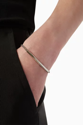 سوار بتصميم سلسلة وحلية اسطوانية معدن