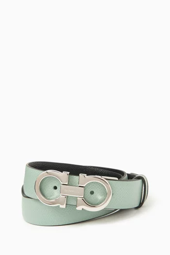 Donna Reversible Belt in Hammered Leather