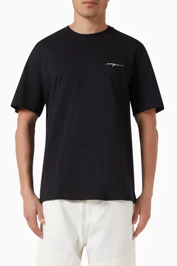 Logo-embroidered T-shirt in Cotton-jersey