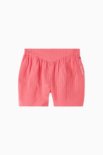 Gingham Relaxed Fit Shorts in Cotton Seersucker