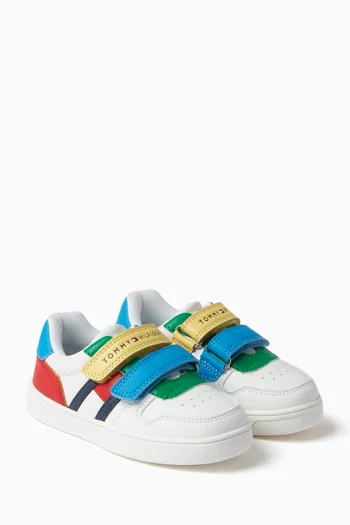 Flag Sneakers in Faux Leather