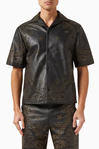 Bandana Short-sleeve Shirt in Leather