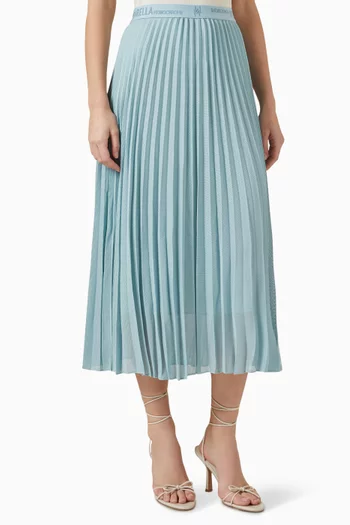 Ortise Pleated Midi Skirt in Mesh