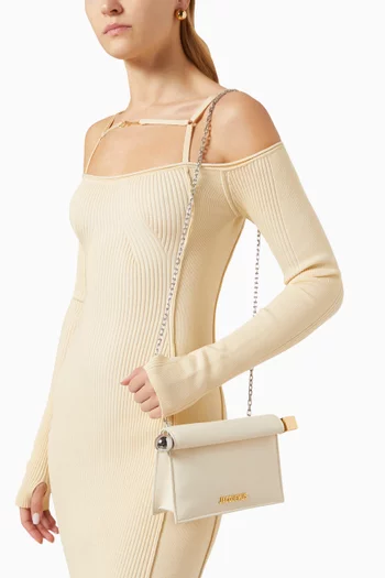 La Petite Pochette Rond Clutch Bag in Leather