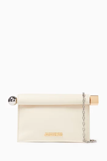 La Petite Pochette Rond Clutch Bag in Leather