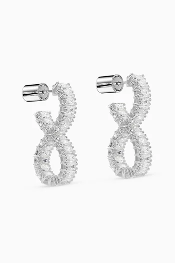 Hyperbola Crystal Earrings in Rhodium-plated Metal