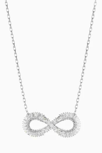 Hyperbola Infinity Pendant Necklace in Rhodium-plated Metal