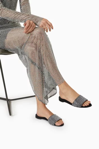 Crystal-embellished Flat Slides