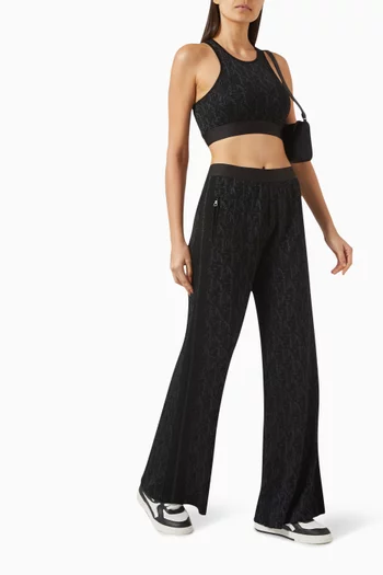 Monogram Jacquard Pants in Viscose Knit
