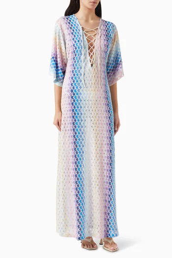 Lace-effect Cover Up Kaftan in Rayon