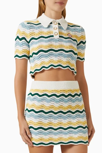 Boucle Wave Crop Top in Crochet