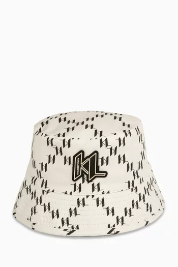 Logo-appliqúe Reversible Bucket Hat in Cotton
