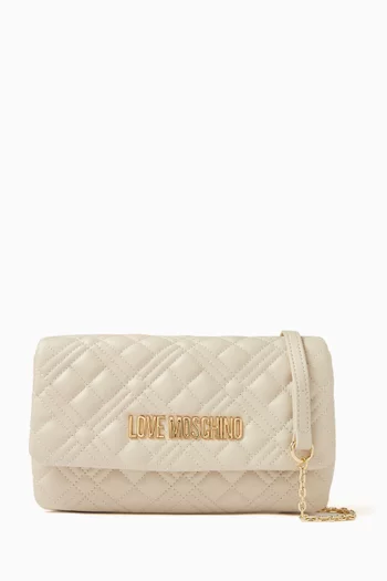 Small Smart Daily Crossbody Bag in Quilted Faux Leather