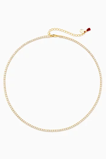 Tennis Necklace in 18kt Gold Vermeil