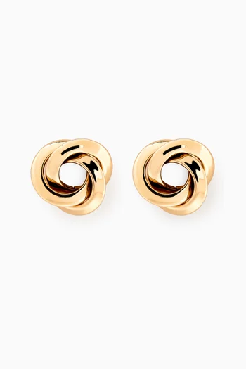 Interlocking Stud Earrings in 14kt Gold-plated Brass