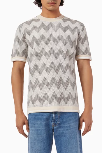 Zigzag T-shirt in Cotton-knit