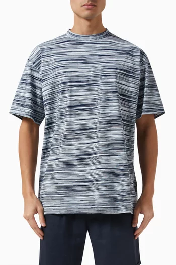 Striped Woven T-shirt in Cotton Jersey