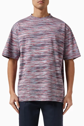 Striped Woven T-shirt in Cotton Jersey