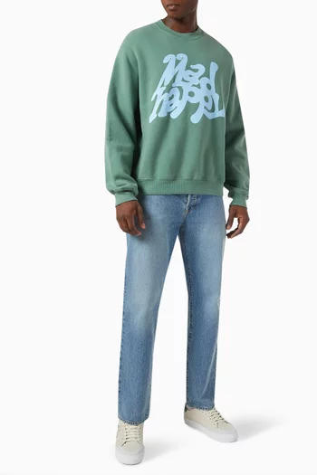 سويت شيرت فلو بفتحة رقبة مستديرة صوف