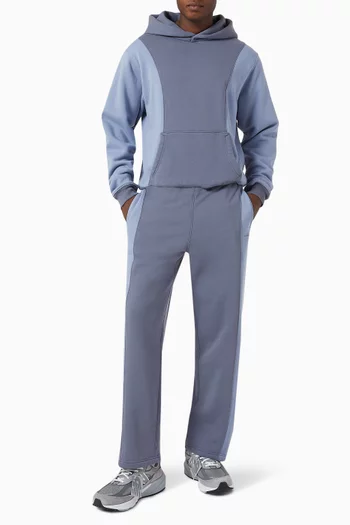 Panelled Snap Hoodie in Fleece