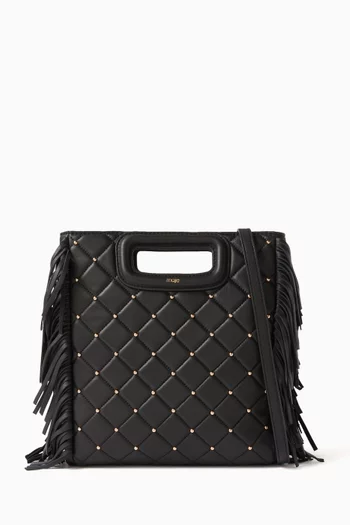 Studded M Crossbody Bag in Leather
