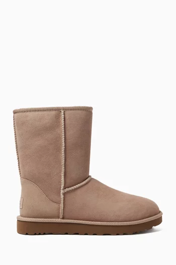 Buy UGG Neutral Classic Short II Ankle Boots in Suede For Women Online Ounass Oman