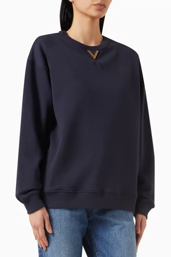 Valentino VLOGO Sweatshirt in Cotton-fleece