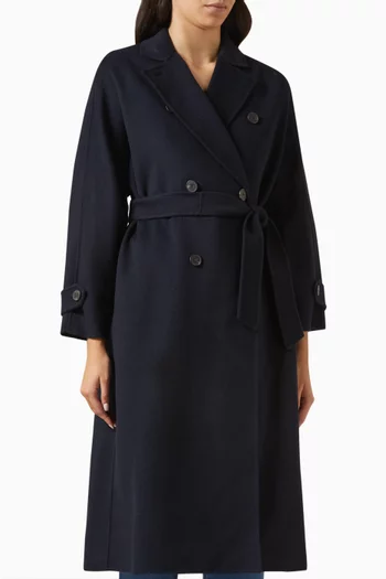 Affetto Double-breasted Trench Coat in Wool