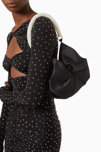 Small Rosh Pearl Tote Bag in Satin