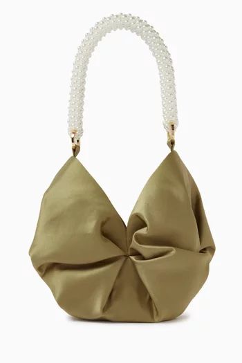 Small Rosh Pearl Tote Bag in Satin
