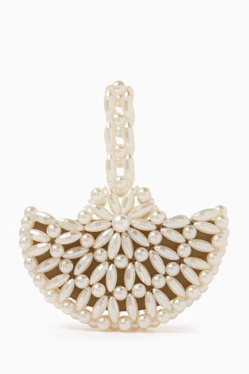 كلاتش سيلين بتصميم هلال خرز أكريليك وستان