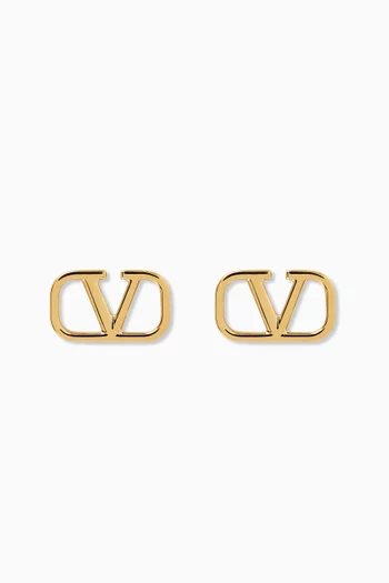 Valentino Garavani VLogo Signature Stud 15mm Earrings in  Brass