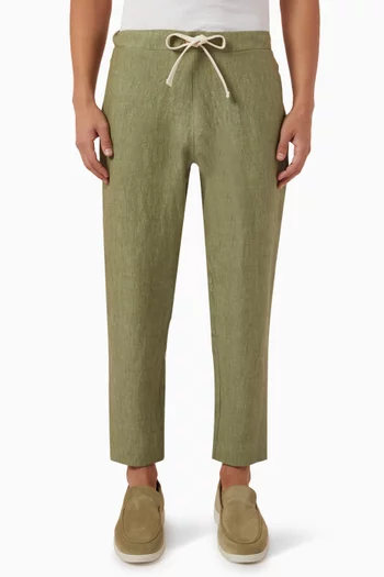 Elasticated Trousers in Linen