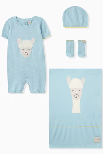 Alpaca Gift Set in Silk-cotton