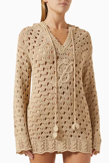 Cape Sweater in Pointelle-knit