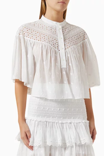 Safi Embroidered Top in Broderie Anglaise