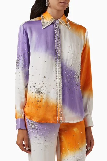 Tie-dye Embellished Shirt in Silk